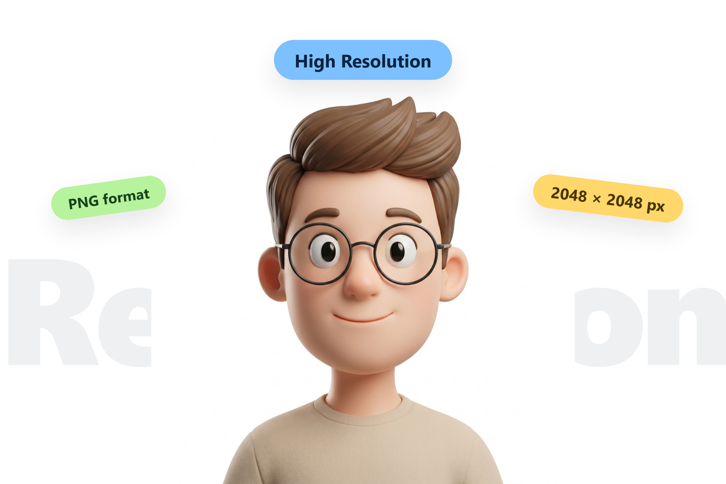 Cute 3D Avatars - High-Res PNG Pack preview 3