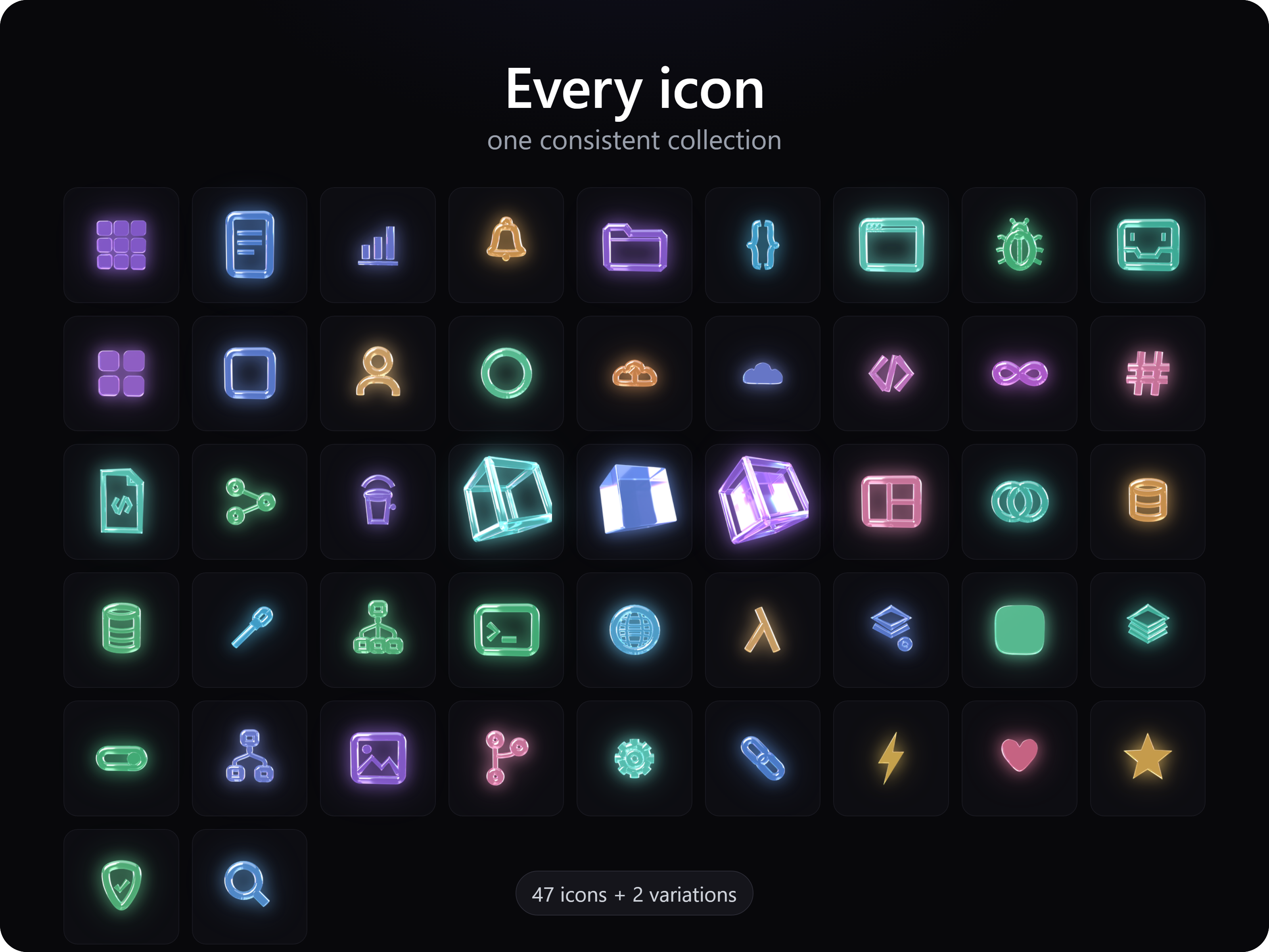 Radiant — 47 Premium 3D Glass Icons preview 2